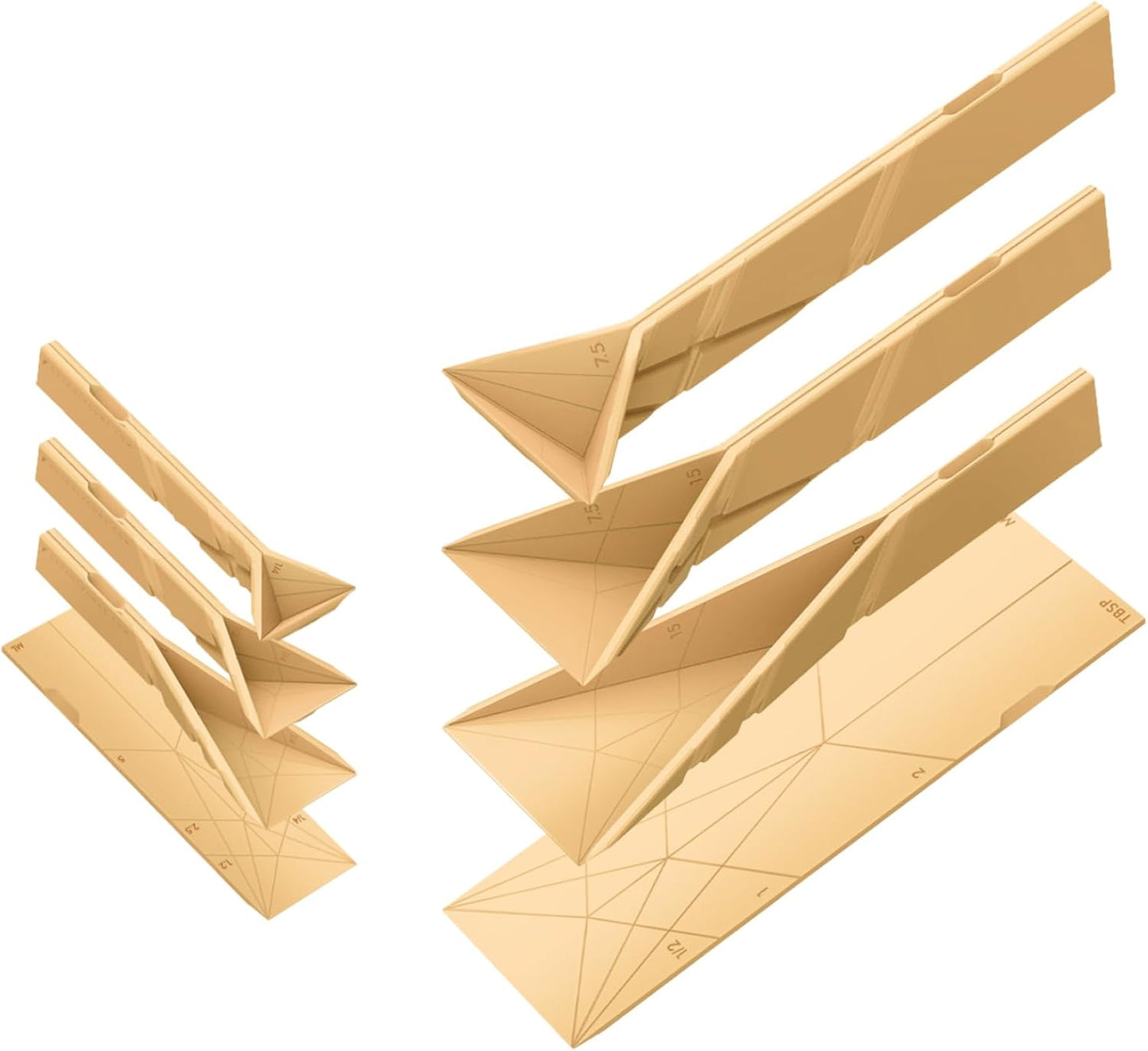 POLYGONS FLAT 3-IN-1 FOLDING MEASURING SPOONS
