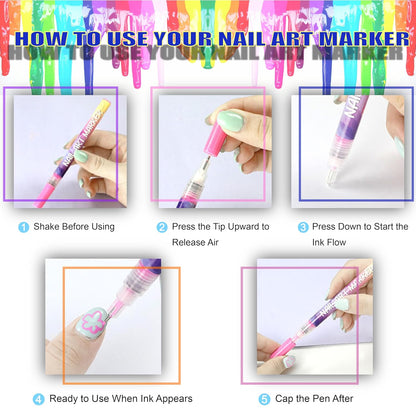 12 Colors Nail Art Pens Set
