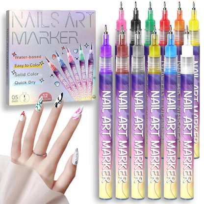 12 Colors Nail Art Pens Set