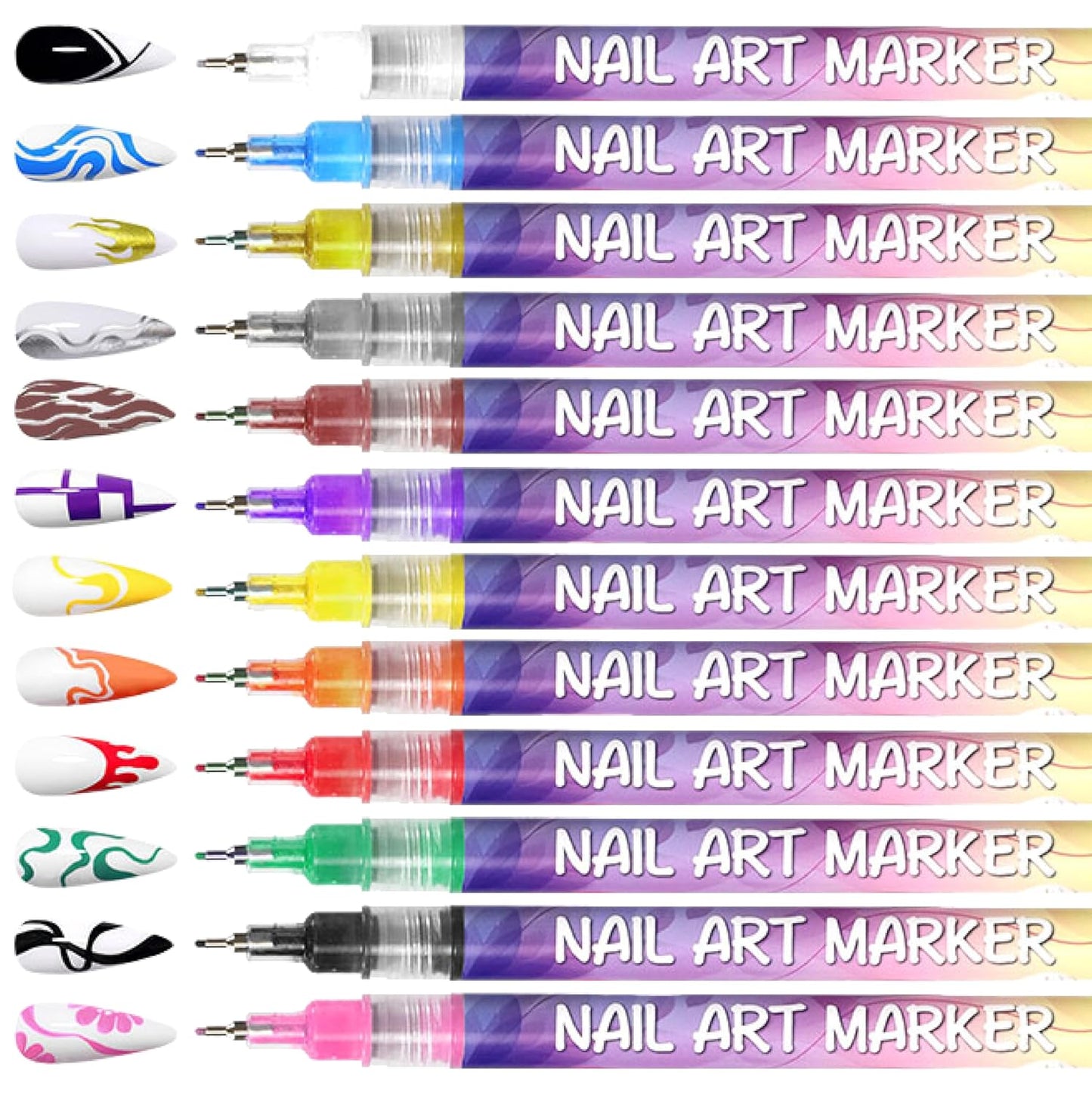 12 Colors Nail Art Pens Set